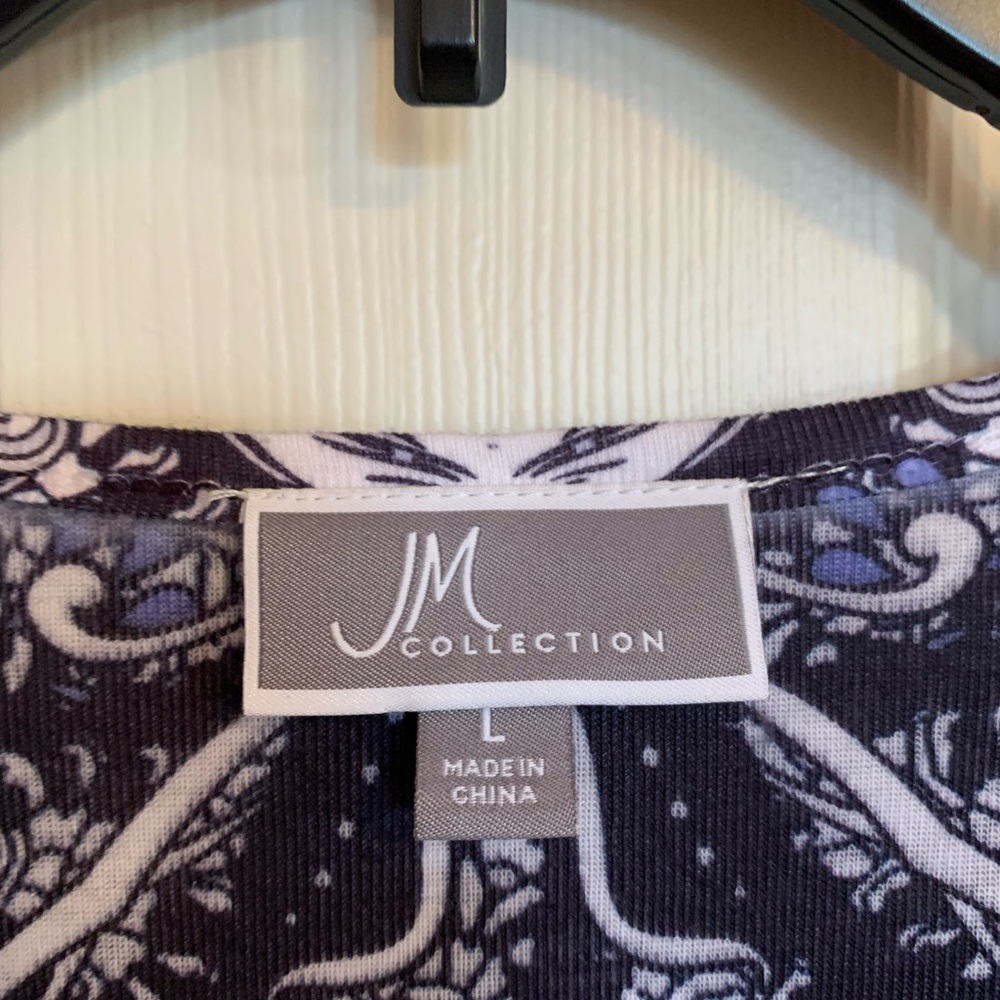 JM Collection Polyester Blue Top - Picture 3 of 6